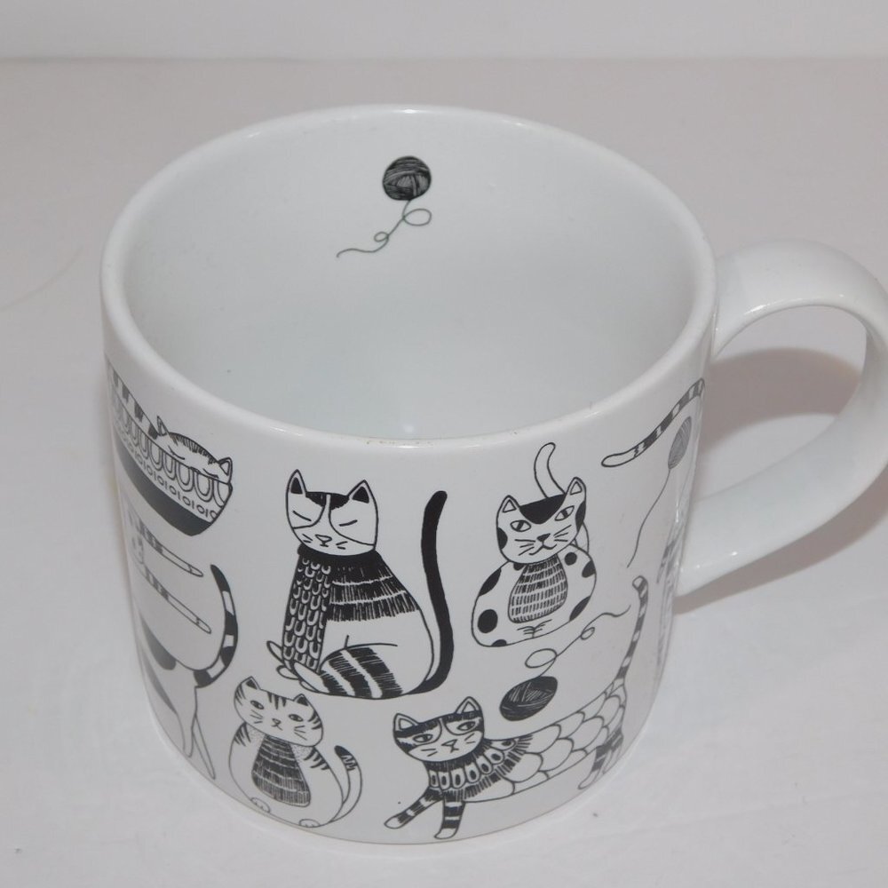 PURR PARTY Cat Kitten Mug Now Design White Black Graphic 14 oz - Picture 7 of 10